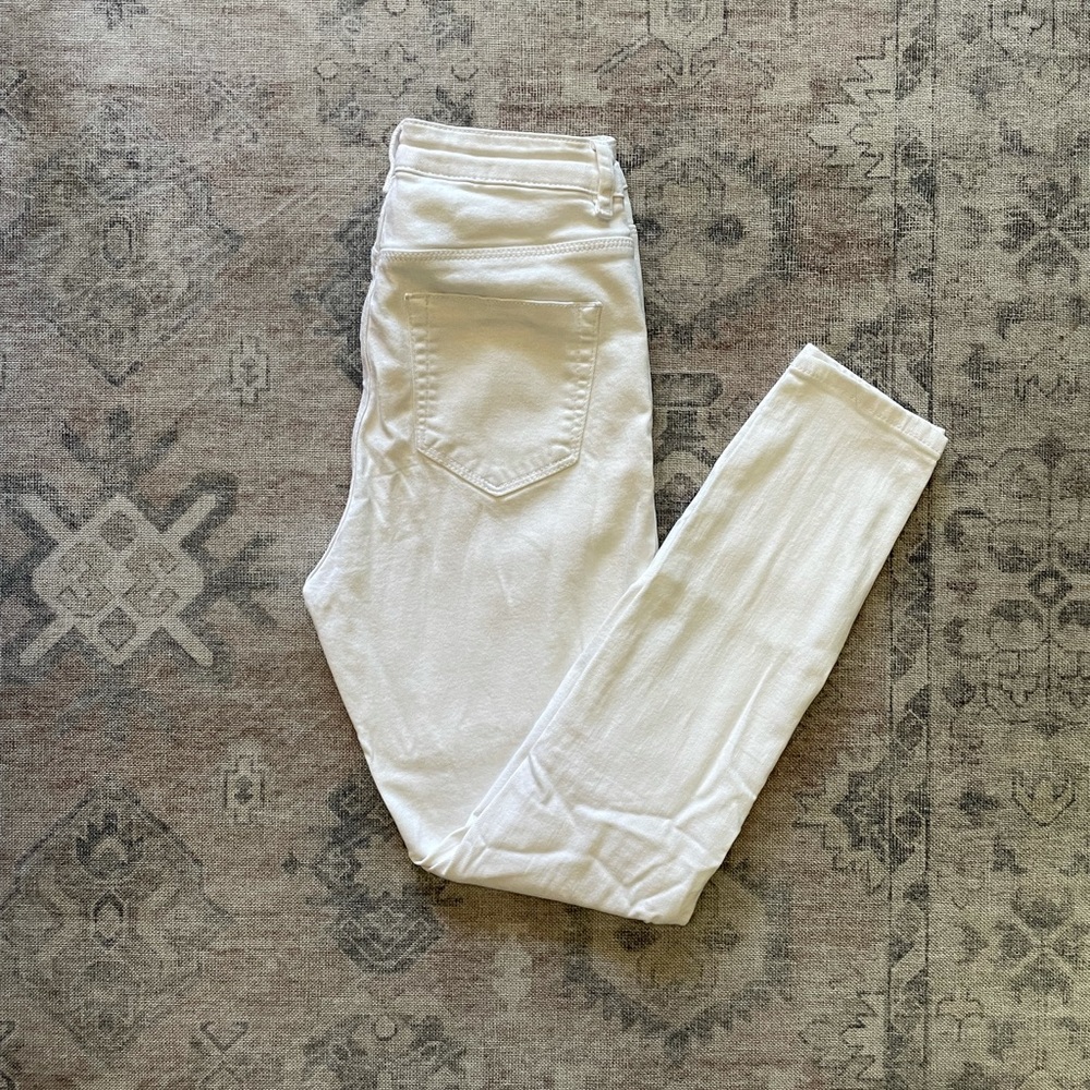 ASOS Ridley Skinny Ankle Grazer White Jeans Rip - Picture 4 of 6
